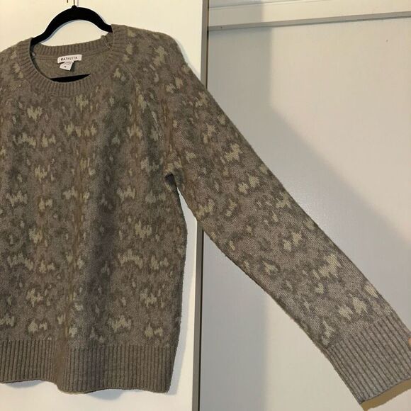 Athleta Hawthorne Wool Blend Cheetah Print Sweater Medium - Picture 4 of 14
